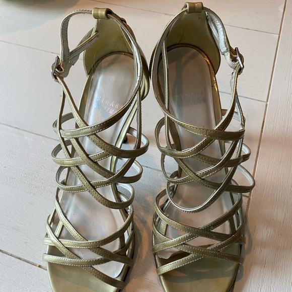 Sexy, strappy leather heels. Great for weddings or fancy date night. - Picture 2 of 12